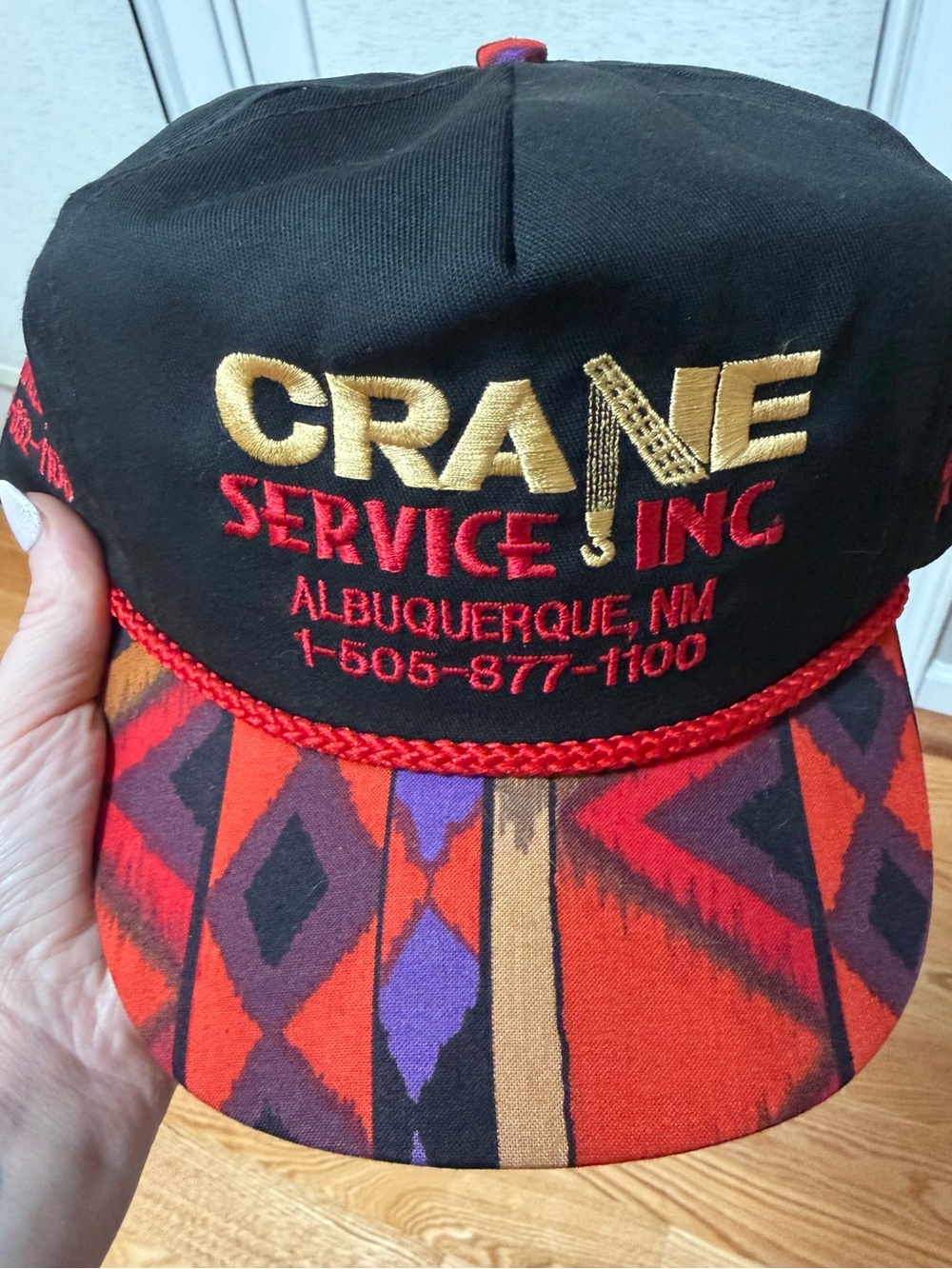 Vintage Aztec Rope Hat Colorado New Mexico Strap Back Cap